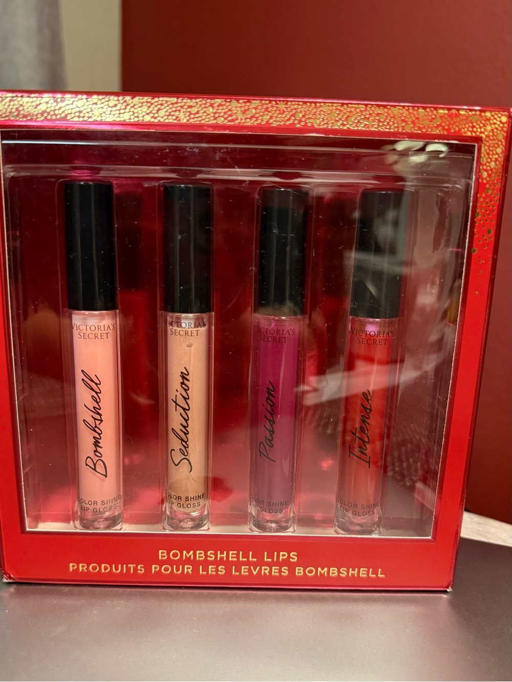 Victoria's Secret Bombshell Lips Set — Light Pink, Nude Pink, Bright Pink & Red